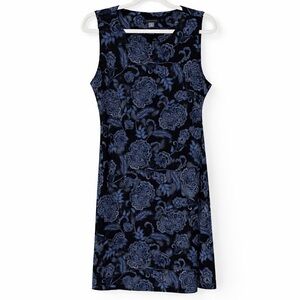 Tommy Hilfiger Blue Floral Shift Dress 8 Classic Sleeveless Preppy Chic Timeless